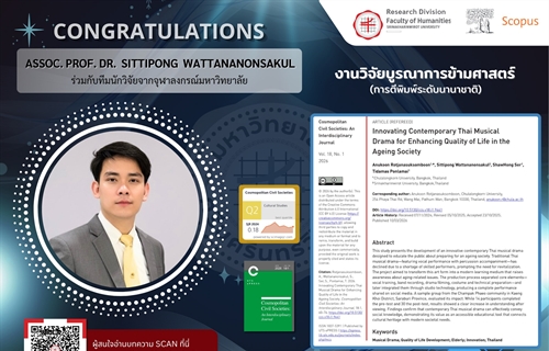 คณะมนุษยศาสตร์ มศว ขอแสดงความยินดีกับ รศ. ดร.สิทธิพงศ์ วัฒนานนท์สกุล...
