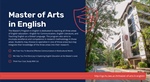 Master of Arts in English is now open for applications from today until 17th May 2022