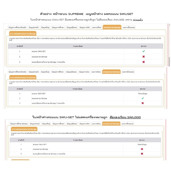 ในภาคเรียนที่ 1/2567  วิทยาลัยนานาชาติ จะเปิดรายวิชา SWU300 ให้นิสิตชั้นปีที่ 4  และนิสิตตกค้าง (ปีที่ 5 และปีที่ 6) ลงทะเบียนเรียนด้วยตนเอง ระหว่างวันที่ 13-19 สิงหาคม 2567