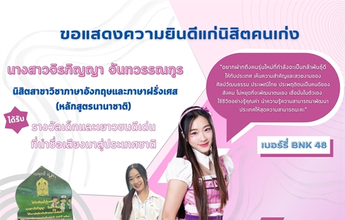 8 มกราคม 2568 คณะมนุษยศาสตร์ มศว ขอแสดงความยินดีแก่นิสิตคนเก่ง...