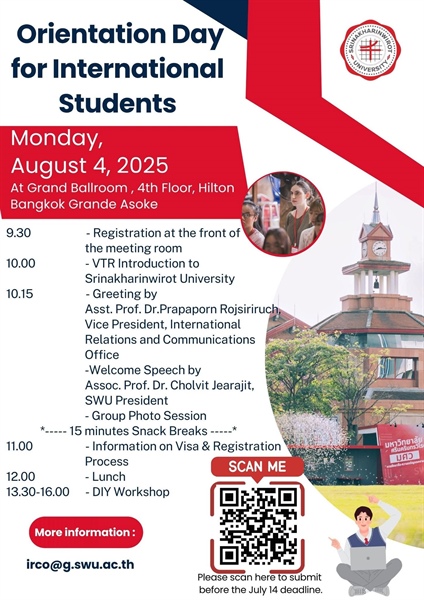 Dear new incoming 2025 international students at SWU,....