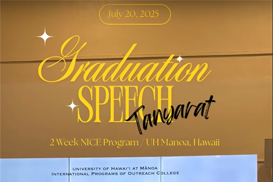 Graduation speech, 2 Week nice program - UH Manoa, Hawaii