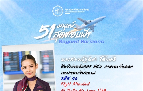 นางสาวณัฐณิชา โต๊ะหลี ศิษย์เก่าหลักสูตร ศศ.บ. ภาษาตะวันออก...