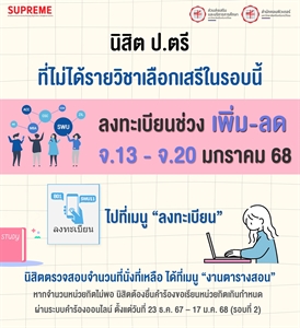 [ประชาสัมพันธ์สำหรับ นิสิตระดับปริญญาตรี] ช่วงเวลาลงวิชาเสรี